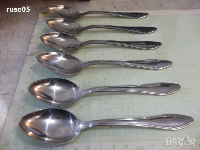Лот от 6 бр. лъжици от завод "П.Денев-Габрово", снимка 2 - Прибори за хранене, готвене и сервиране - 48743052