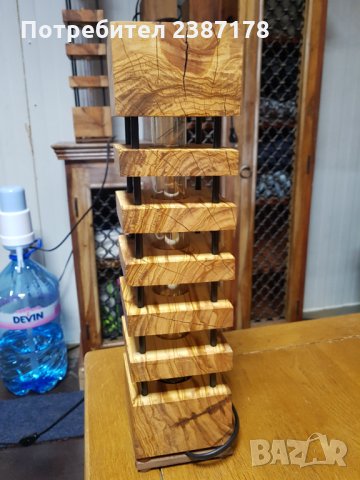 Декоративна лампа от масив (маслина), снимка 5 - Декорация за дома - 32467188