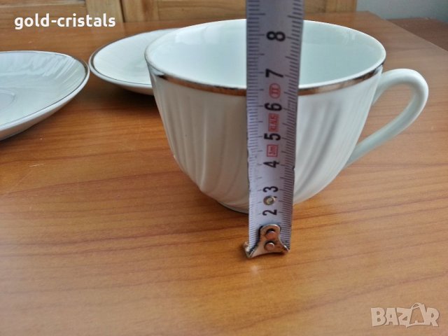 Стар български порцелан чаша за чай  сребърен кант, снимка 5 - Антикварни и старинни предмети - 32806698