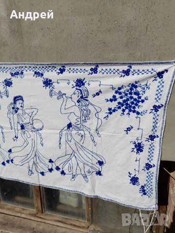 Старинен бродиран ковьор,покривка за стена #204, снимка 5 - Антикварни и старинни предмети - 39803266