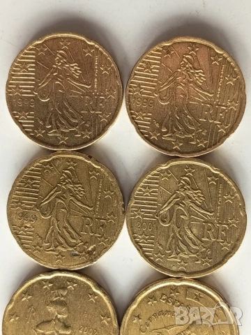 20 евро цента от различни години и държави 12бр., снимка 2 - Нумизматика и бонистика - 53212261