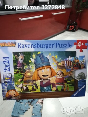 Пъзел Ravensburger 2x24 Wickie / 4+, снимка 6 - Пъзели - 40055670