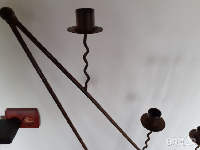 Бароков Масивен висок железен свещник - идеален за механа, снимка 3 - Декорация за дома - 36804431