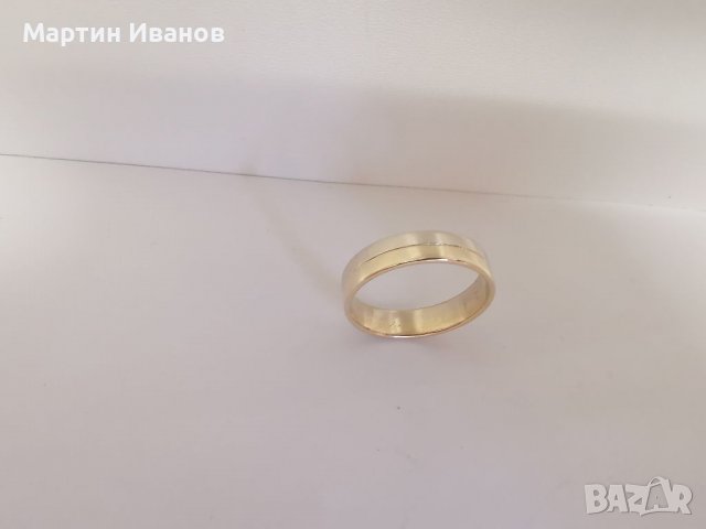 Златна халка единична бяло и жълто злато , снимка 9 - Пръстени - 37216079