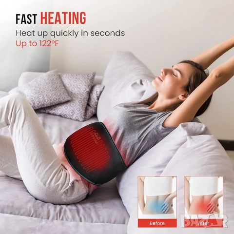 Масажен колан/ пояс с нагряване и вибрация за болки в гърба и кръста, снимка 2 - Масажори - 51719915