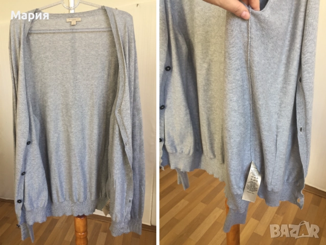 ХЛ / ХХЛ Burberry Brit Мъжка Оригинална Жилетка 100% Памук Бърбъри Брит Сива , снимка 9 - Пуловери - 51966556