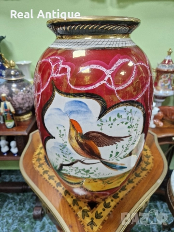 Уникална огромна белгийска авторска порцеланова ваза H.BEQUET , снимка 3 - Вази - 51784233