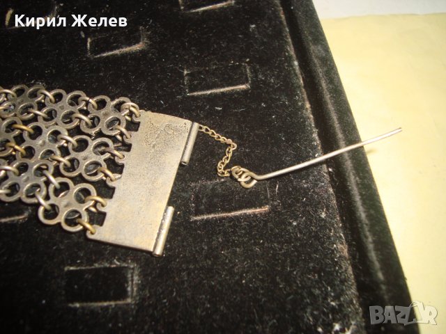 19 ВЕК ПОСРЕБРЕНА БРОНЗОВА ЕТНО ГРИВНА ВЪЗРОЖДЕНСКА ПЛЕТКА МАЙСТОРСКА РАБОТА НАКИТ за НОСИЯ 12373, снимка 10 - Антикварни и старинни предмети - 33216026