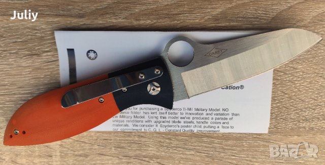 Сгъваем нож Spyderco C184 FireFly, снимка 7 - Ножове - 35604683