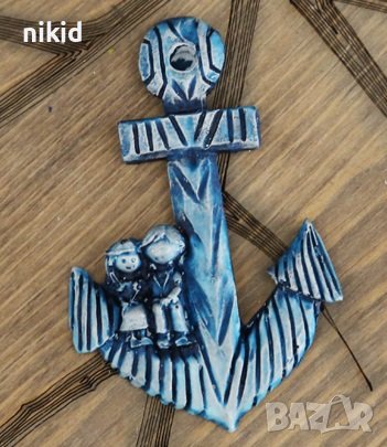 Голяма котва с деца силиконов молд форма калъп фондан шоколад гипс, снимка 3 - Форми - 37056097