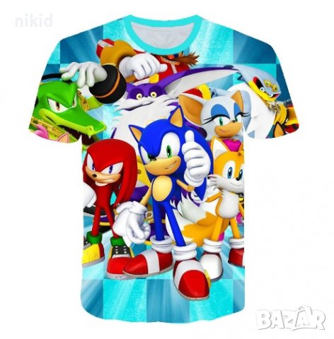 модел 3 : 3D Соник Sonic цветна детска тениска