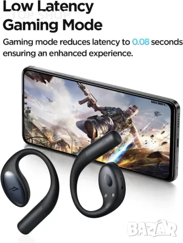 1MORE S51 Слушалки с отворено ухо, ултралек дизайн, сигурно прилягане, Bass More+, IPX5, черни, снимка 10 - Безжични слушалки - 49500265