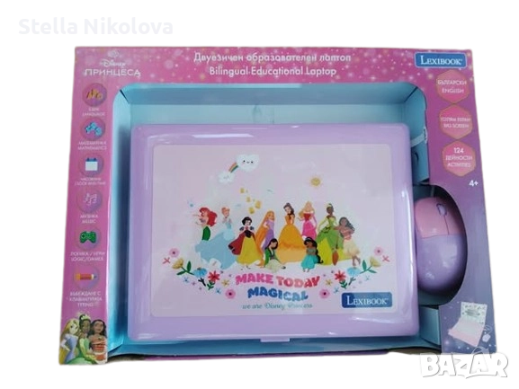 Двуезичен образователен лаптоп с мишка и екран, 124 дейности, снимка 5 - Образователни игри - 47520377