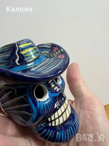Череп мексикански керамичен оригинален сувенир , снимка 7 - Други ценни предмети - 49034311