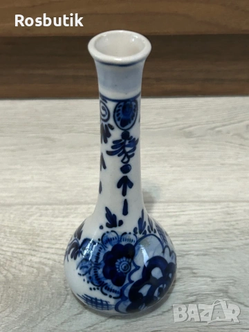 Антикварна ръчно рисувана порцеланова ваза , снимка 5 - Вази - 53413332