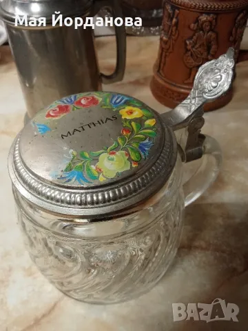 Стари, оригинални халби за бира, немски и английски. Металната е продадена ., снимка 6 - Чаши - 48835975