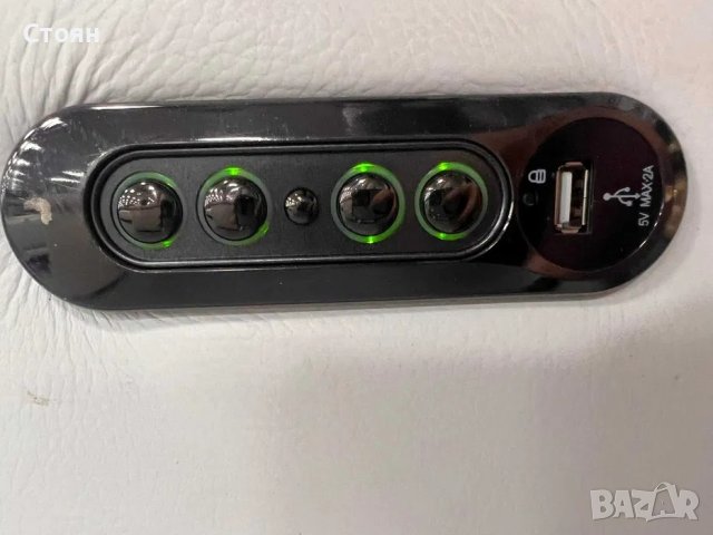 Бял кожен фотьойл с електрически релаксиращ механизъм, снимка 7 - Дивани и мека мебел - 40781322