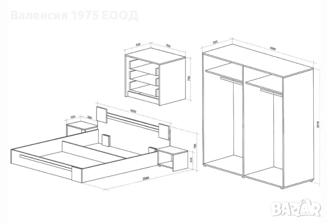 Спален комплект Стило, снимка 3 - Спални и легла - 48570900