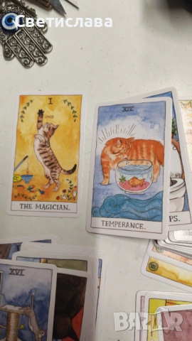 Карти Таро с котки, снимка 3 - Карти за игра - 53097523
