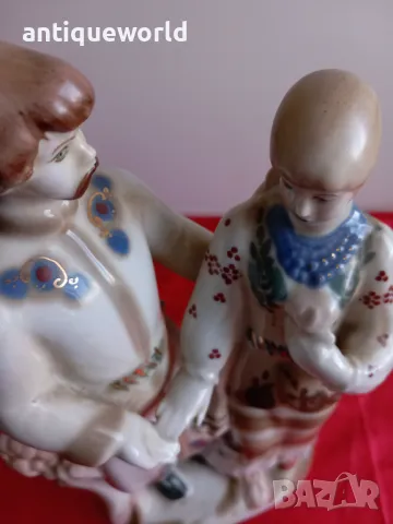 Голяма Стара РУСКА Порцеланова Статуетка,Маркирана, снимка 3 - Антикварни и старинни предмети - 47901128