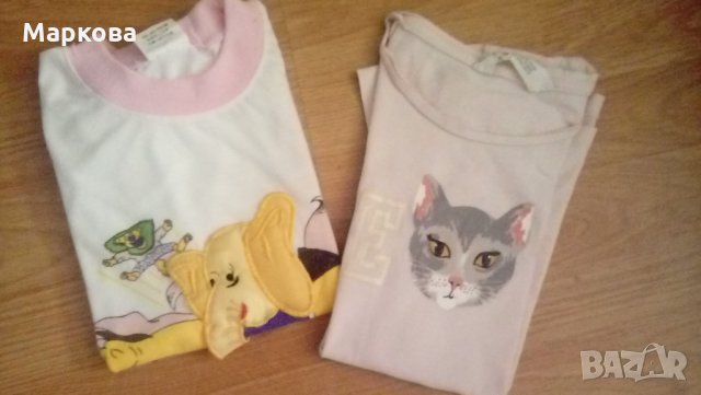 Две памучни блузки за момиченце, снимка 1