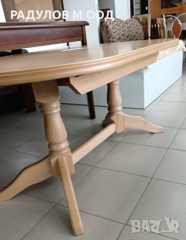 Разтегателна холна маса Мирела буков масив, цвят натурален, снимка 3 - Маси - 44043898