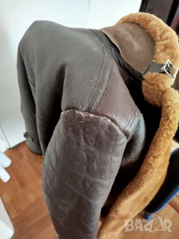 Мъжко Кожено Яке - Овча кожа - Великобритания, снимка 4 - Якета - 48627545