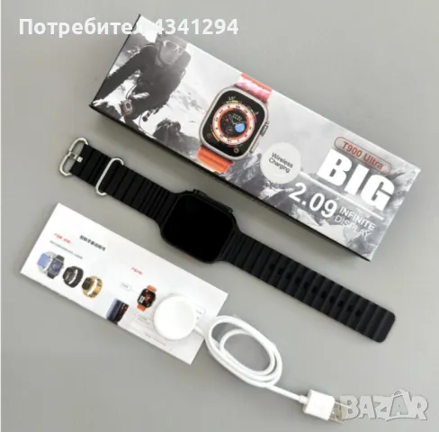 Смарт часовник smart watch T900 Ultra, снимка 4 - Смарт гривни - 48105862