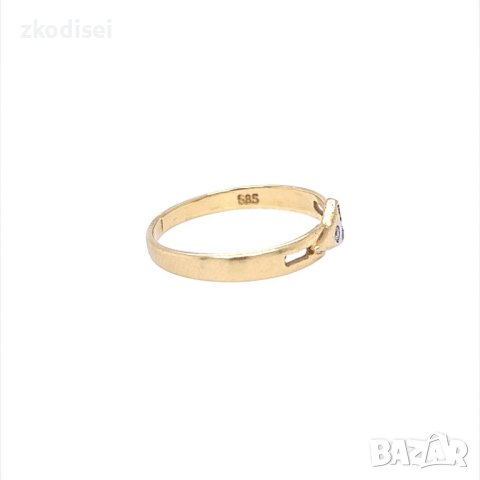 Златен дамски пръстен 1,72гр. размер:56 14кр. проба:585 модел:20573-1, снимка 3 - Пръстени - 43010947