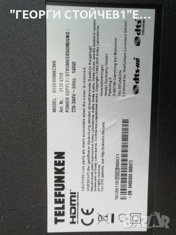 TELEFUNKEN    D55V800M4CWH  СЪС СЧУПЕН ДИСПЛЕЙ, снимка 2 - Части и Платки - 37969643