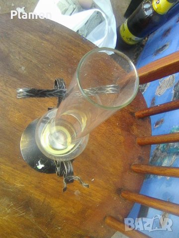Немска кована лампа - спиртник с шише, снимка 2 - Други ценни предмети - 39577044