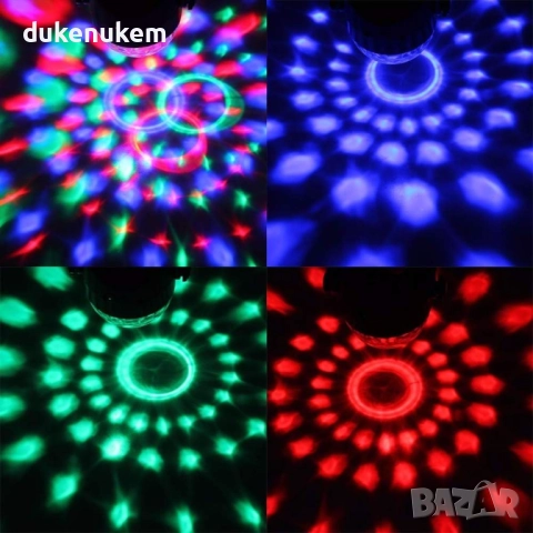 Комплект от 2 броя LED Диско лампа с листанционно управление, снимка 6 - Прожектори - 52694821