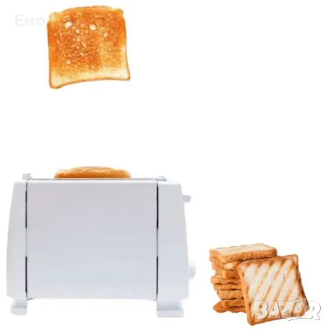 Тостер за хляб, 750W, 2 филийки, б степени, Бял, снимка 3 - Тостери - 47715301