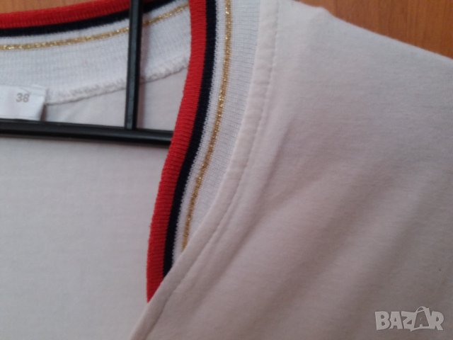 Бяла блуза с малко ръкавче Размер М, снимка 3 - Тениски - 33363833