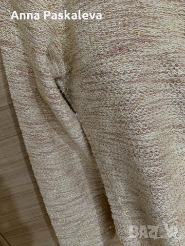 Жълта блуза с дълъг ръкав златисти нишки и панделки, снимка 4 - Блузи с дълъг ръкав и пуловери - 32452928