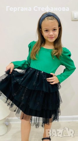 Празнична рокля в зелено🍀  Размери -4г.6г.8г.10г.12г.14г. Цена -42 лв
