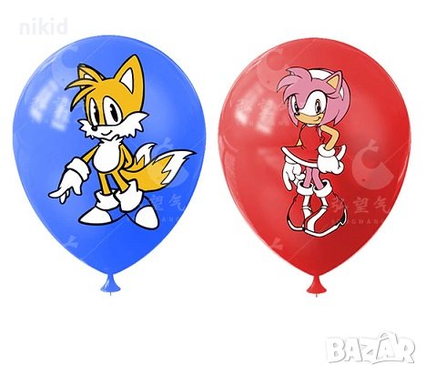 3 бр Соник Sonic Обикновен надуваем латекс латексов балон парти хелий или газ балони, снимка 2 - Други - 37305911