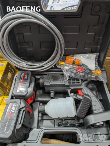 ТОП ЦЕНА 6000mah 48V 2 батерии АКУМУЛАТОРНА ВОДОСТРУЙКА за кола дом градина 30 bar, снимка 2 - Аксесоари и консумативи - 50575032