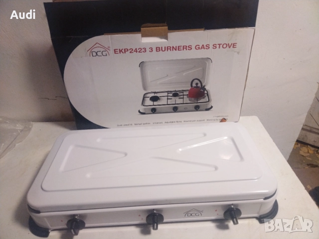 Компактен троен газов котлон   DCG EKP2423 / мощност 900W  3 горелки / ЧИСТО НОВ, снимка 8 - Котлони - 52381182