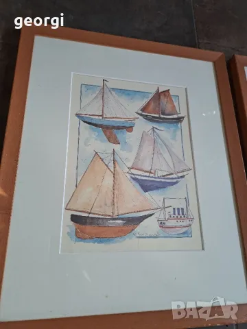 три картини акварел на морска тематика , снимка 8 - Картини - 47747273