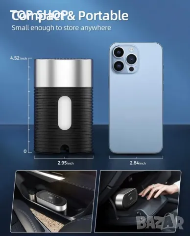 Преносим въздушен компресор за помпане на гуми 12v DC- 150PSI, снимка 6 - Аксесоари и консумативи - 48927076