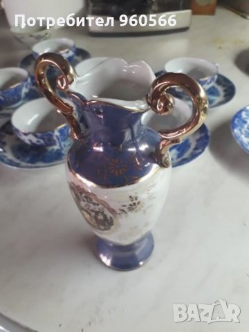 Керамични ваза с позлата, снимка 12 - Вази - 25318387
