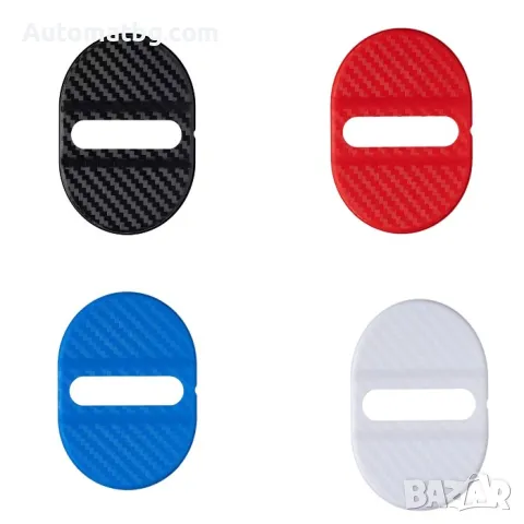 К-т декорация за врата Automat, 4бр, Carbon, Червен, Син и бял, PVC