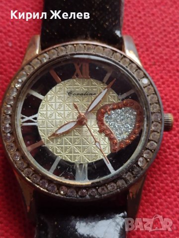 ДАМСКИ ЧАСОВНИК GORALINO КРАСИВ МОДЕЛ С КРИСТАЛИ СВАРОВСКИ КОЖЕНА КАИШКА 33276