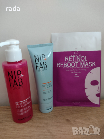 3 продукта - Гел за почистване и скраб за лице NIP FAB + маска за лице, снимка 3 - Козметика за лице - 44927436