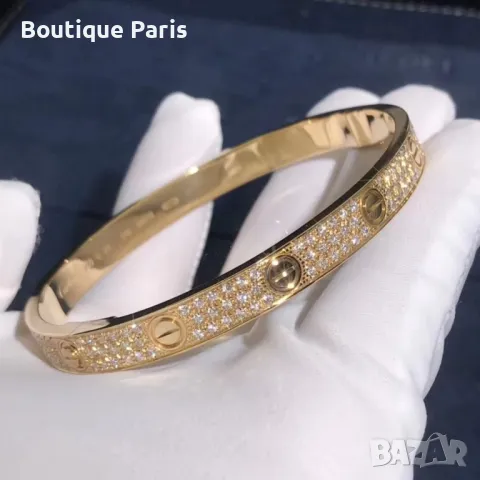 Cartier Love Diamonds гривна с мойсанити 