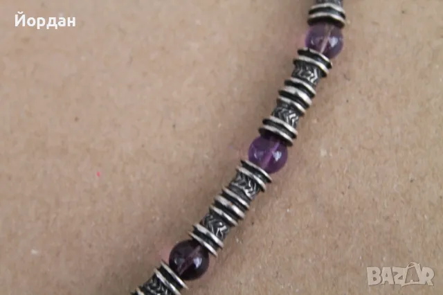 Дамско сребърно колие с аметист , снимка 3 - Други ценни предмети - 49798215