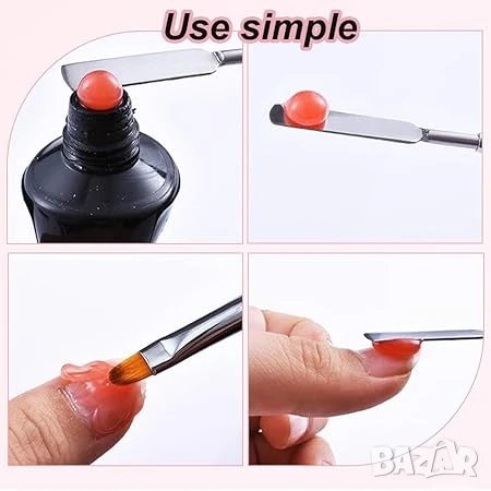 РАЗПРОДАЖБА! - Двустранна четка за полигел - розова, снимка 2 - Продукти за маникюр - 51093746