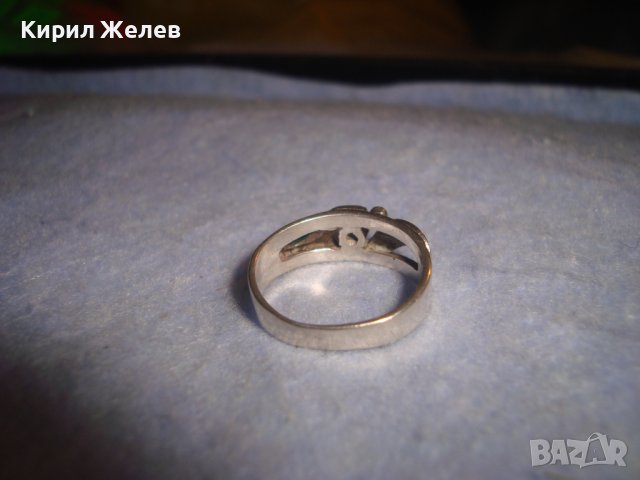 САПФИРЕН СРЕБЪРЕН ПРЪСТЕН СРЕБРО ВИСОКА ПРОБА РЪЧНА ЮВЕЛИРНА ИЗРАБОТКА АРТ ДЕКО УНИКАТ АНГЛИЯ 27259, снимка 13 - Пръстени - 36846983