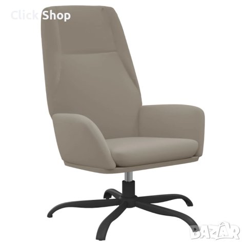Релакс стол с табуретка, светлосив, кадифе, снимка 3 - Столове - 43343326